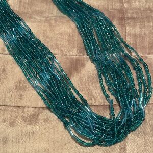 Turquoise Beaded Necklace 28”- 30”